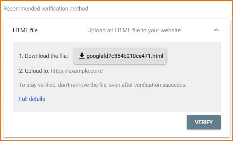 ثبت سایت در سرچ کنسول با فایل html