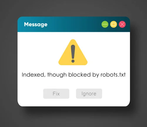 ارور indexed, though blocked by robots.txt